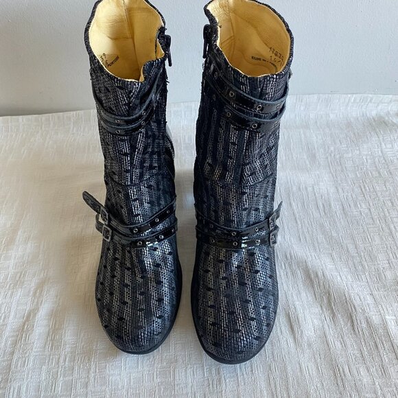 Eject Portugal Steampunk Metallic Buckle Ankle Boots 8.5 - Picture 4 of 15